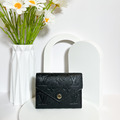 LOUIS VUITTON LV VICTORINE 壓印三折短夾 黑