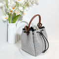 BURBERRY 帆布小水桶 灰_5