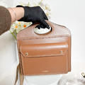 BURBERRY 皮革焦糖手提袋 23cm_4