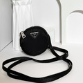 PRADA 銀三角LOGO尼龍小圓包