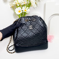 CHANEL 香奈兒 Gabrielle Backpack 金銀鍊拼接兩用 流浪包 後背包_4