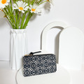 LOEWE 提花拼接拉鍊零錢卡包 藍