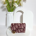 DIOR 馬鞍老花 SADDLE 卡包 紅
