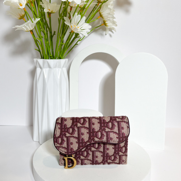 DIOR 馬鞍老花 SADDLE 卡包 紅