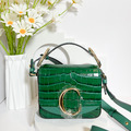 CHLOE 鱷魚紋壓花小牛皮 mini C BAG 迷你手袋