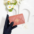TORY BURCH TB 專櫃款 Willa 菱格卡包 粉橘_2