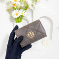 TORY BURCH TB 專櫃款 Willa 菱格卡包 大象灰_2