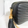 Saint Laurent Paris YSL 流蘇相機包 黑金_3