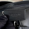 COACH 新款雙拉鍊雙層腰包 胸包 消光黑_6