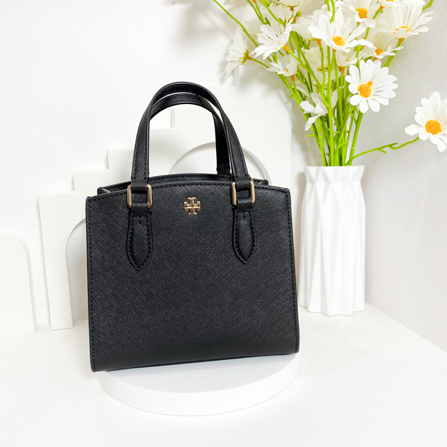 TORY BURCH TB 手提斜背兩用小方包 黑