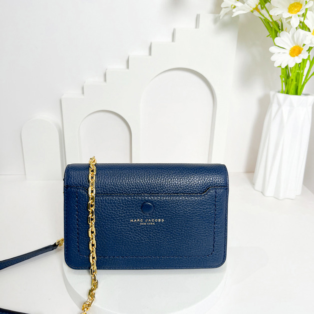 MARC JACOBS MJ 荔枝紋WOC鍊包 深藍