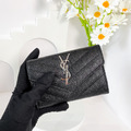 Saint Laurent Paris YSL 信封卡包 黑銀_2