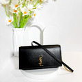 Saint Laurent Paris YSL 亮面牛皮手機鍊包 黑金