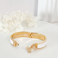 Hermes Clic H 玫瑰金手環 手鐲 白_6