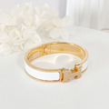 Hermes Clic H 玫瑰金手環 手鐲 白_3