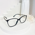 CHANEL 香奈兒 皮穿鍊平光眼鏡 黑框_6