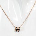 HERMES H POP 項鍊 迷你 黑玫瑰金_1