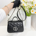 GUCCI GG Marmont 馬夢手提包 21cm 黑銀_9