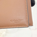 COACH 荔枝紋皮革男用三折短夾 咖_5