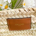 CELINE 牛皮拼拉菲草編織托特包_2