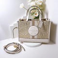 COACH 紙袋包 28cm 白老花 手提/斜背兩用包_3