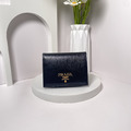 PRADA 對開短夾 黑金