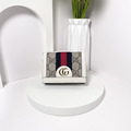 GUCCI Ophidia 老花對開短夾 白
