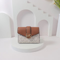 MICHAEL KORS MK 新款三折短夾 白老花