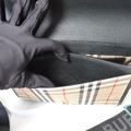 BURBERRY Vintage 格紋拼皮革 Note 斜背包_4