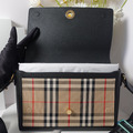 BURBERRY Vintage 格紋拼皮革 Note 斜背包_2