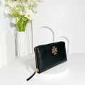 TORY BURCH TB 鏤空金屬LOGO皮革拉鍊長夾_4