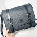 GUCCI 老花郵差側背包 深灰_2
