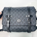 GUCCI 老花郵差側背包 深灰_6
