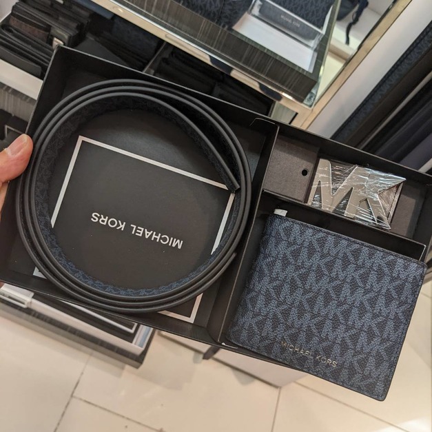 Mk短夾+皮帶禮盒