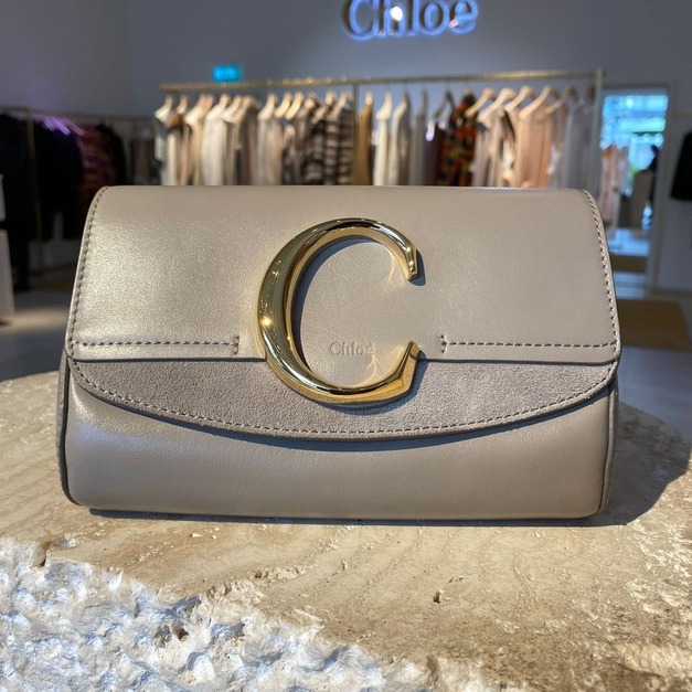 CHLOE C字腰包 大象灰