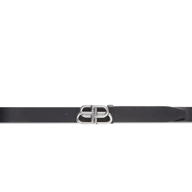 BALENCIAGA BB 小牛皮皮帶 黑色 95