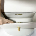 CHANEL Boy 20 斜紋 荔枝牛皮白色淡金釦_3