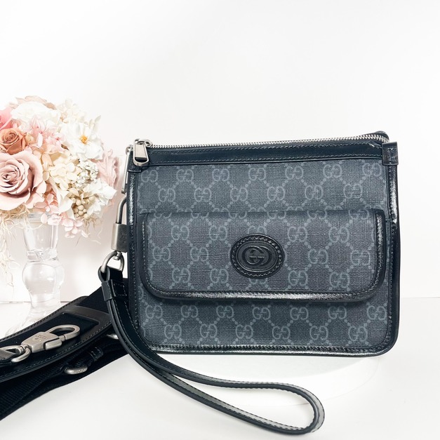 GUCCI GG老花複合式單肩包