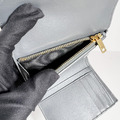 Saint Laurent Paris YSL 羊皮信封絎縫三折短夾 灰色_5