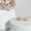 DIOR PETIT 經典CD滿鑽耳環
