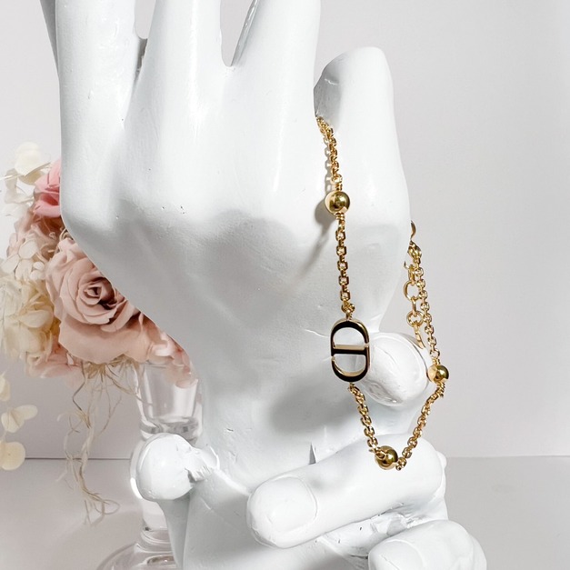 DIOR PETIT 經典CD 金屬珍珠手鏈