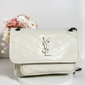 Saint Laurent Paris YSL 揉製小牛皮翻蓋NIKI鏈包 小款 奶白_2