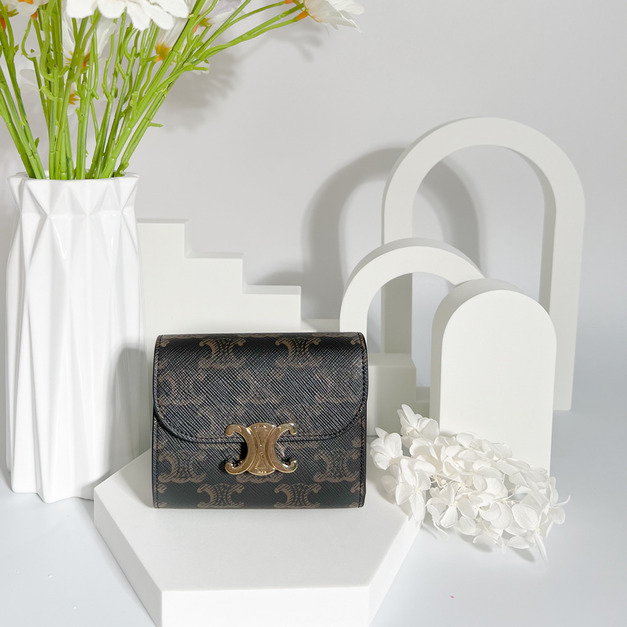 [客訂] CELINE 凱旋門老花 短夾