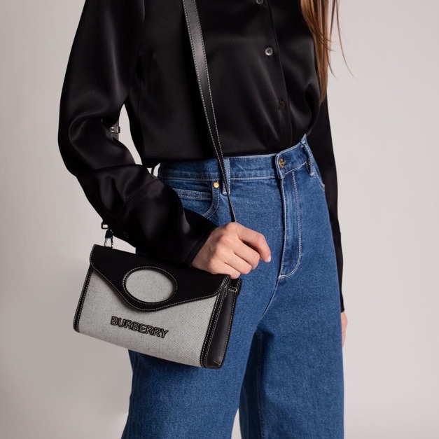 BURBERRY 帆布手提斜背兩用包