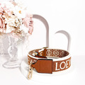 LOEWE Anagram 提花小牛皮寬背帶 焦糖棕