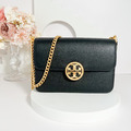 TORY BURCH TB 荔枝皮鏈包 黑金