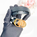 DIOR 30 MONTAIGNE 光滑小牛皮雙面腰帶 黑/奶白 2cm_3