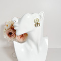 DIOR TRIBALES 復古金珍珠CD耳環