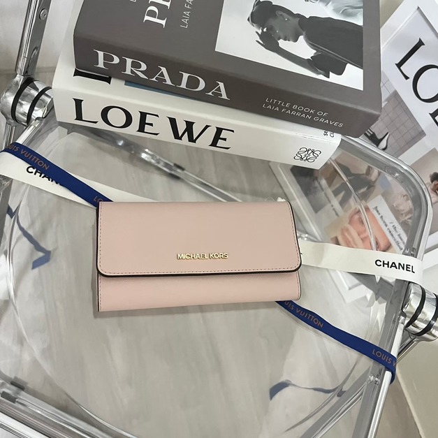 MK 三折長夾 粉色