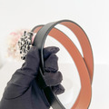 LOEWE 光滑小牛皮雙面 Anagram 腰帶 黑棕 2.8CM_3
